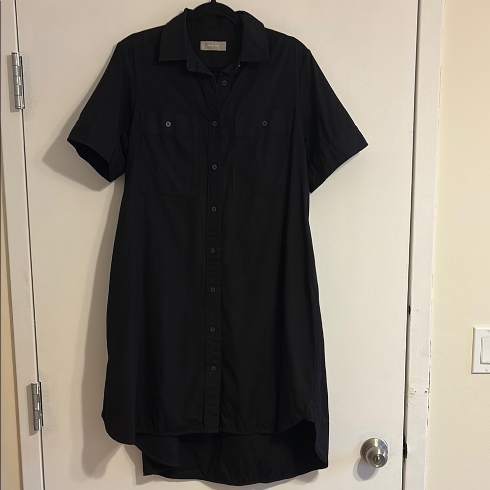 Black Short Sleeve Shirt Dress